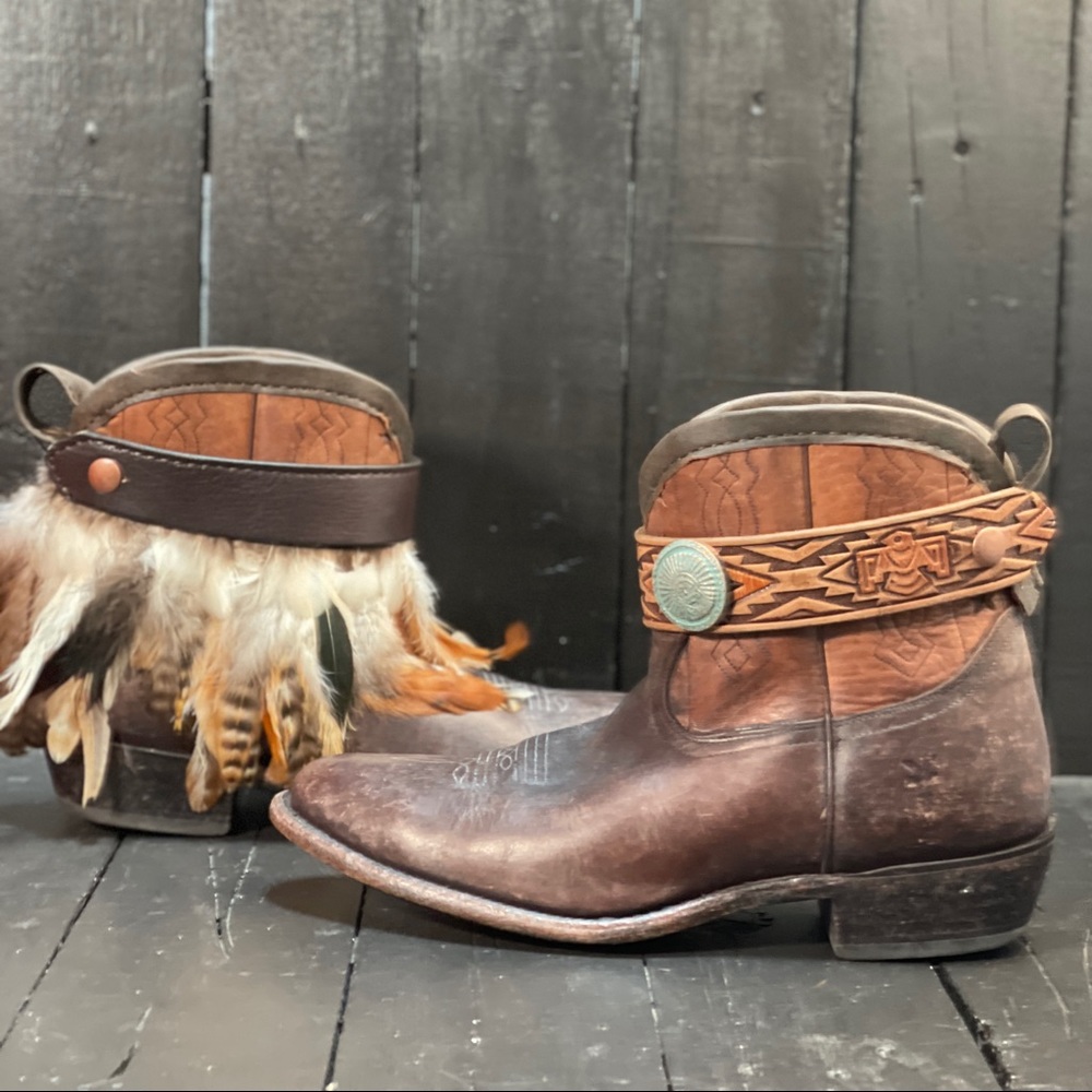 SOLD Upcycled Frye boots into a FauxyFurr Boho Boot - Picture 4 of 8